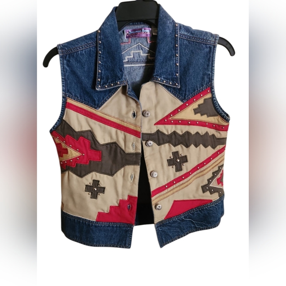 Doreman Burns Cowgirls by Gormon&James Denim Vest Western Sz M